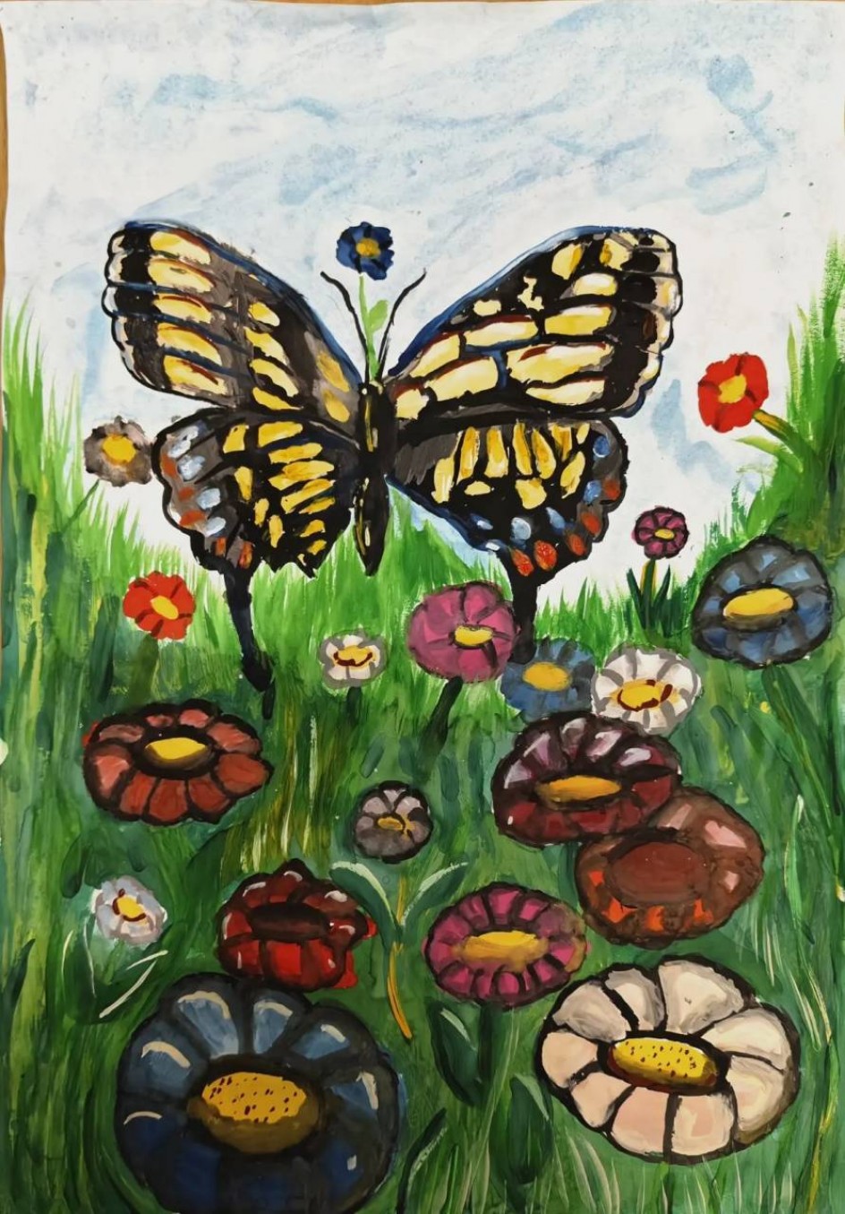 Фантазии лета. Бабочка и цветы