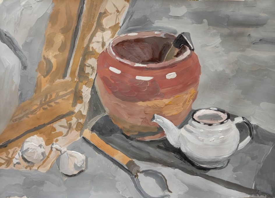 "Натюрморт с белым чайником. Гризаль"