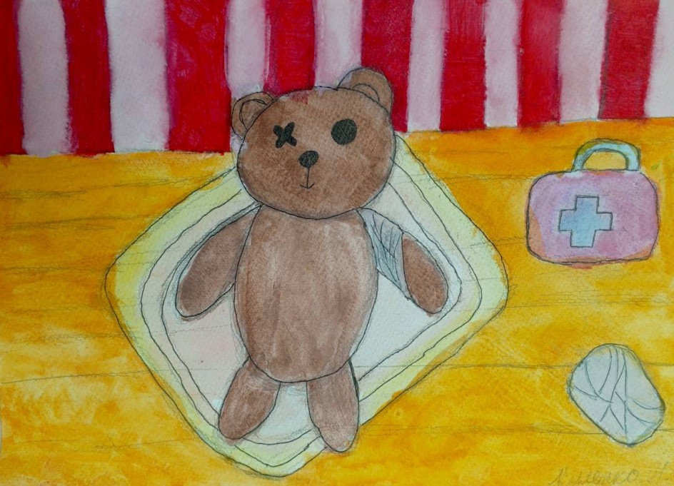 Уронили мишку на пол