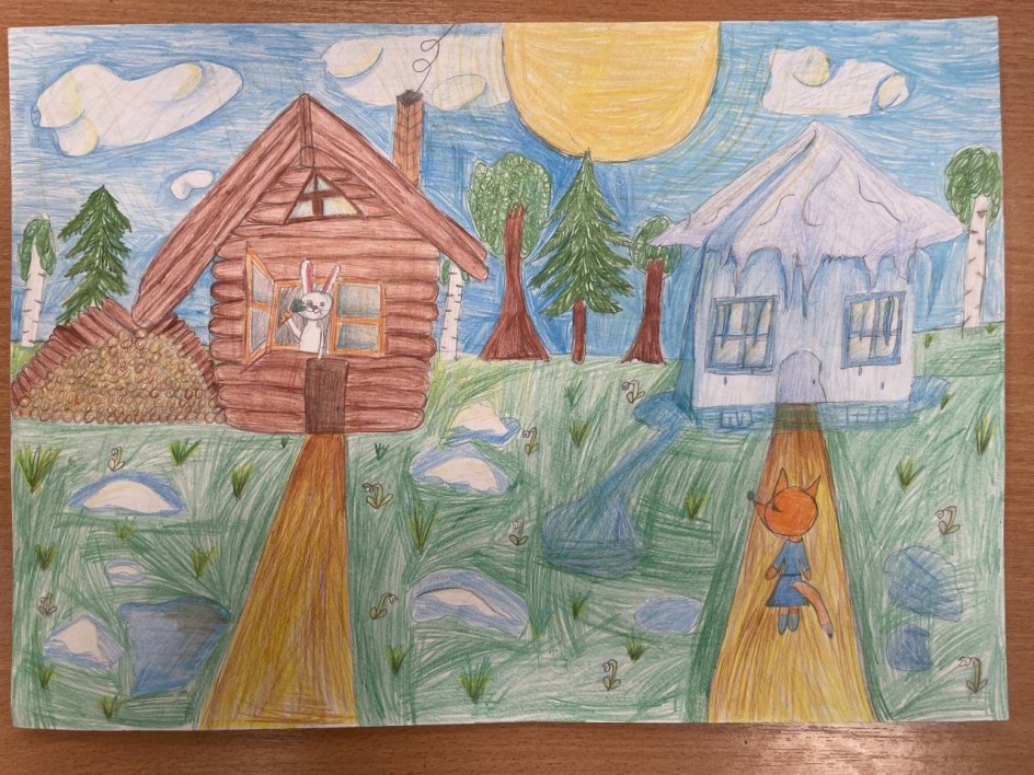 ...Пришло лето, избушка лисы и растаяла...