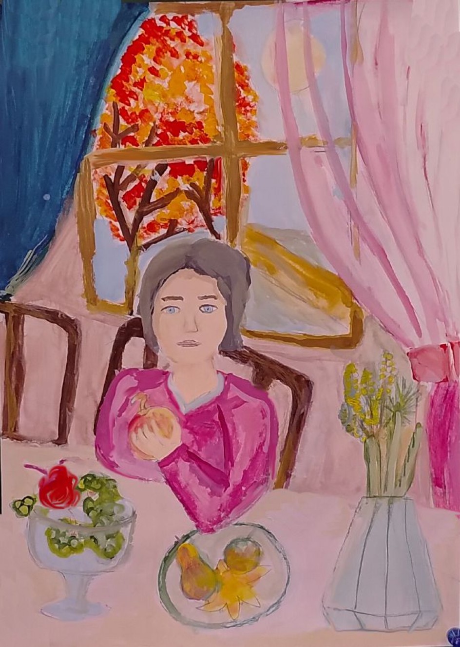 По мотивам картины В.Серова "Девочка с персиками"