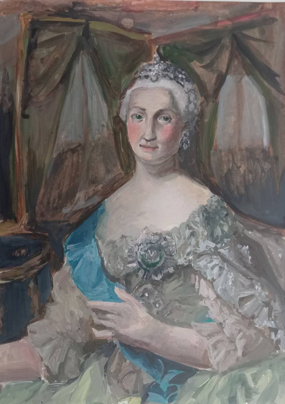 Портрет Екатерины Великой. Подражание Уриксону Виргилиусу, датскому художнику 18 века