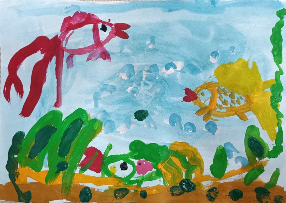 Яркие рыбки в аквариуме