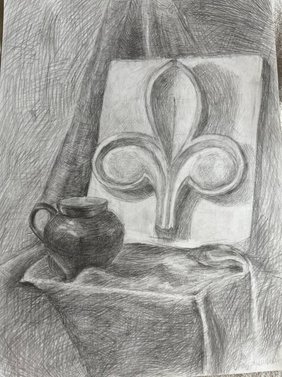 Натюрморт с гипсовой розеткой