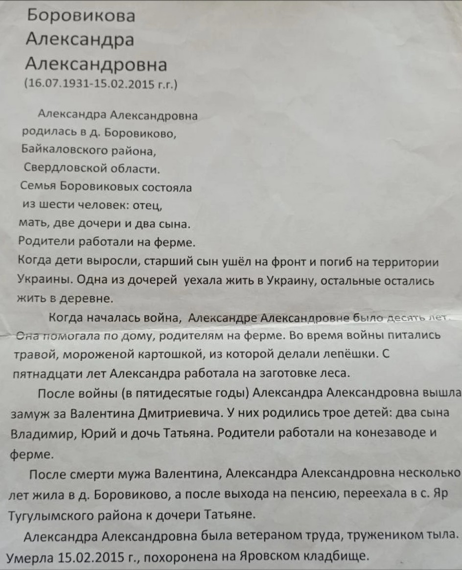 Боровикова Александра Александровна