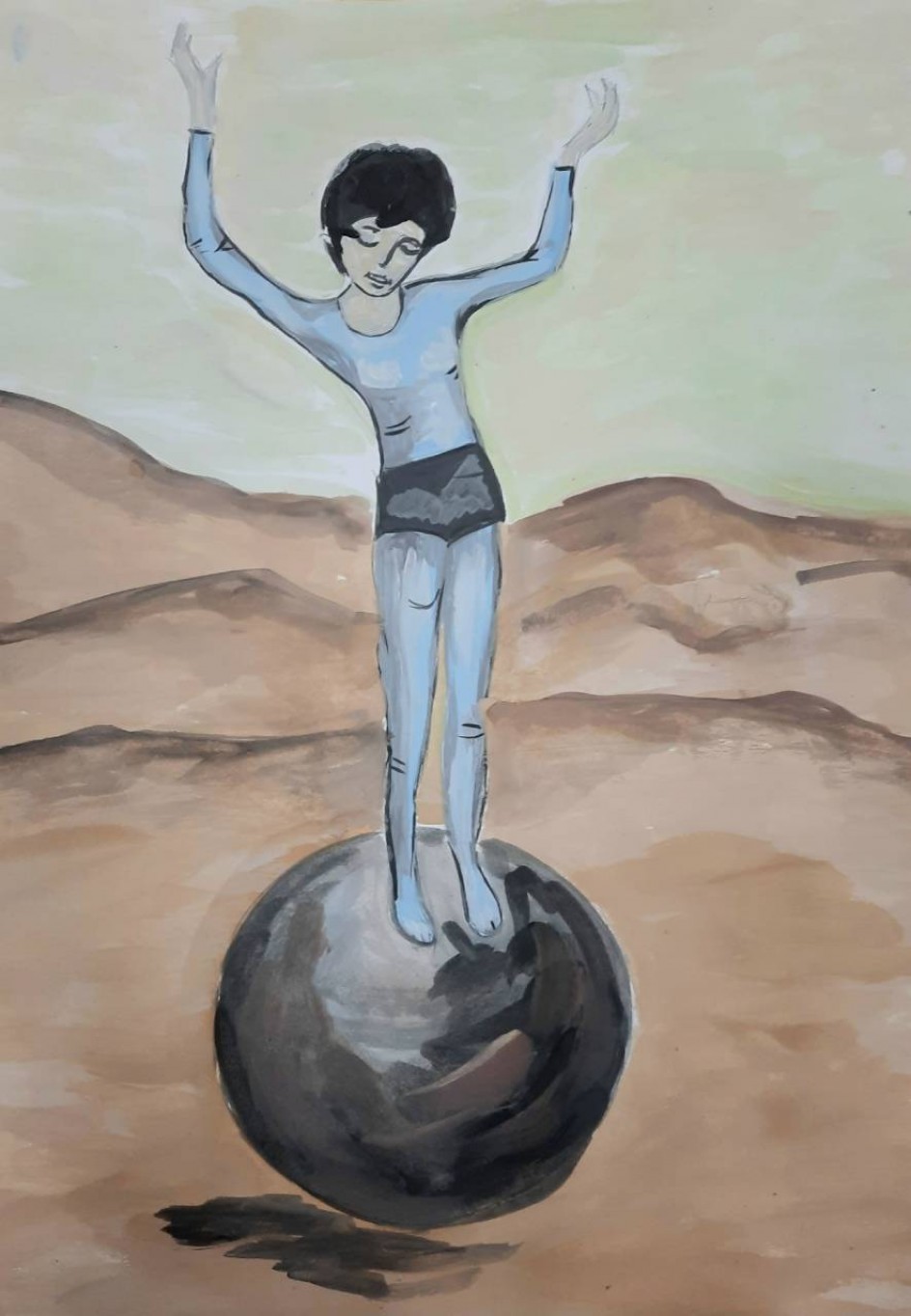 Подражание картине Пабло Пикассо "Девочка на шаре"