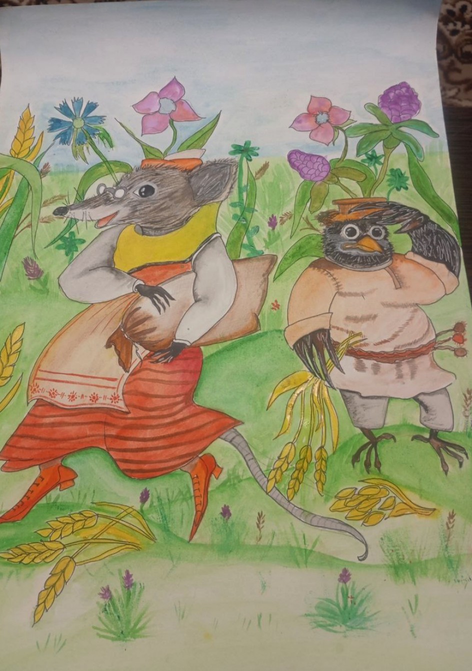 Сказка про мышь зубастую да про воробья богатого.