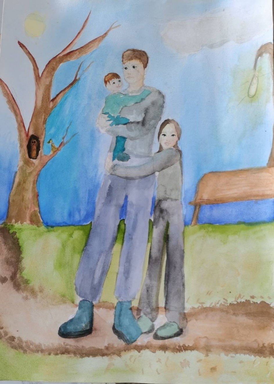 На прогулке с папулей