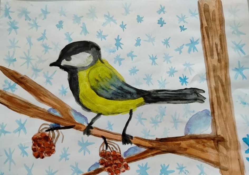 Синичка зимой