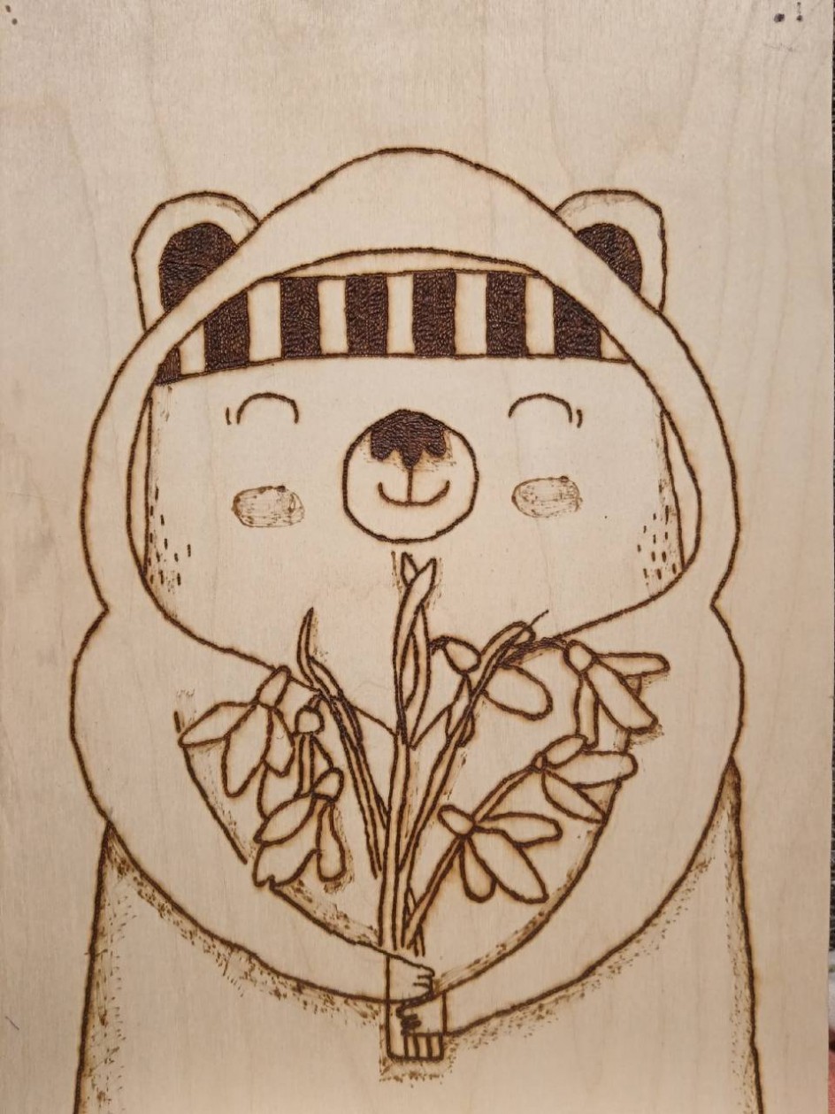 Медвежонок с первоцветом