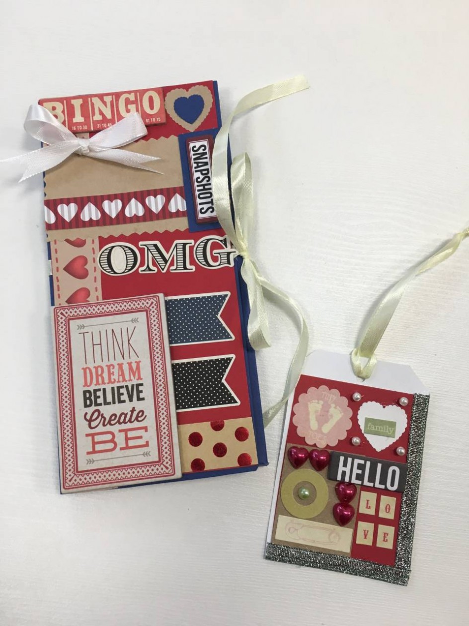 Комплект поздравительных изделий в технике скрапбукинг