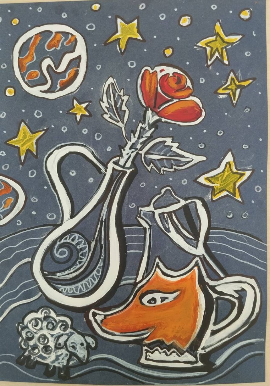 Фантазийный натюрморт к сказке "Маленький принц"