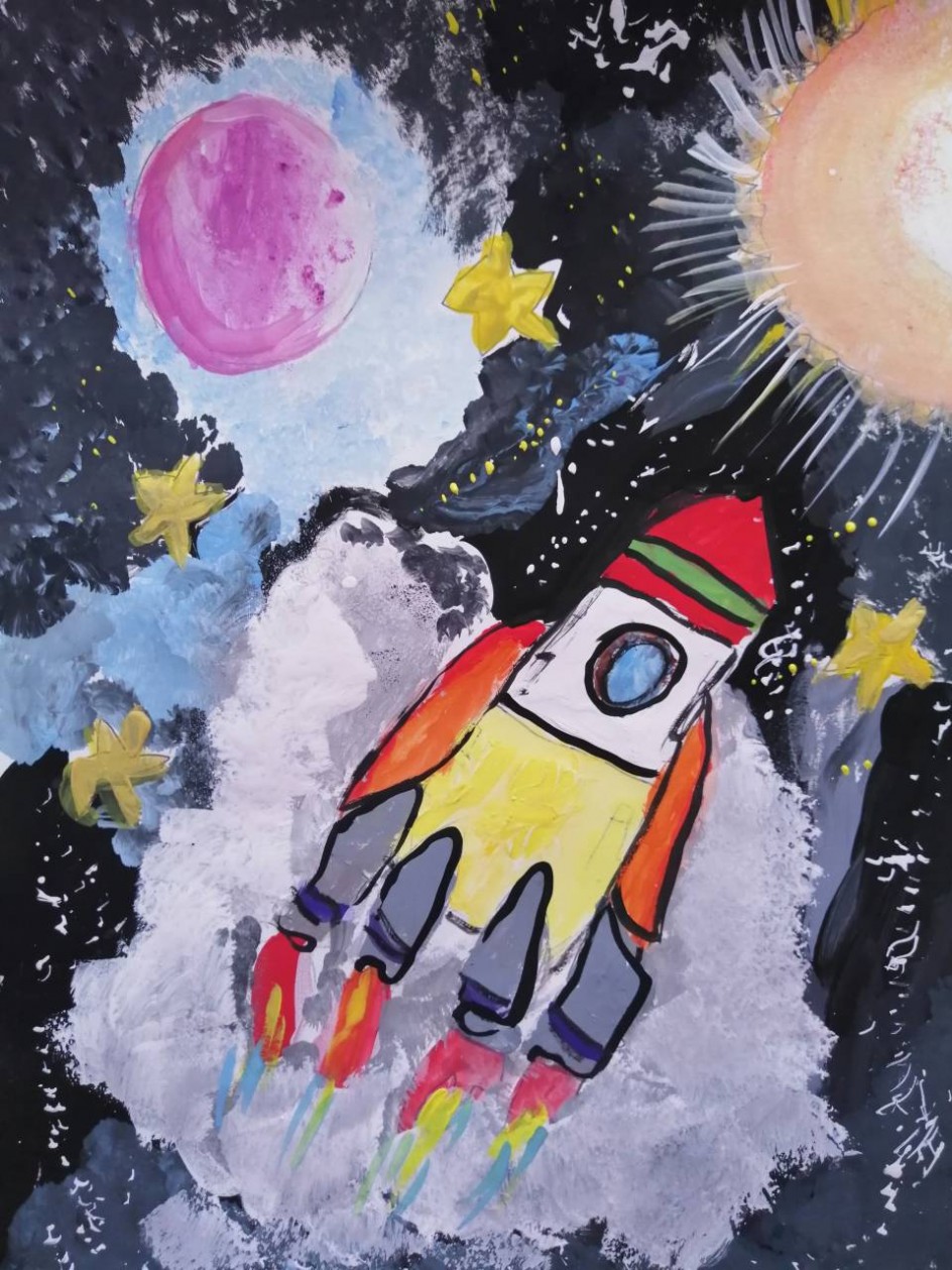 Мы в ракете серебристой полетим легко и быстро