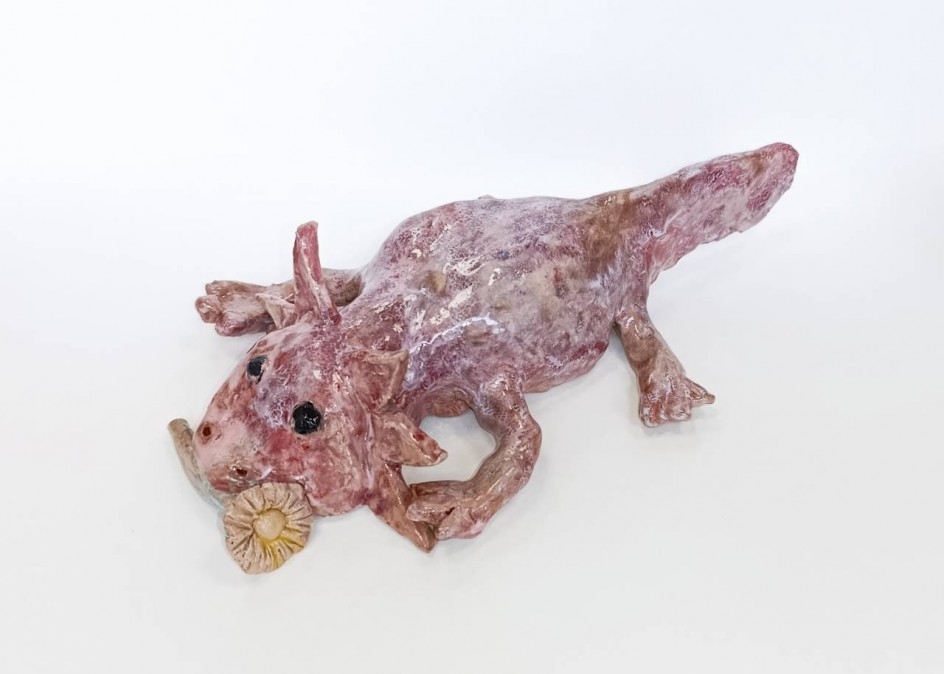 Аксолотль и ромашка