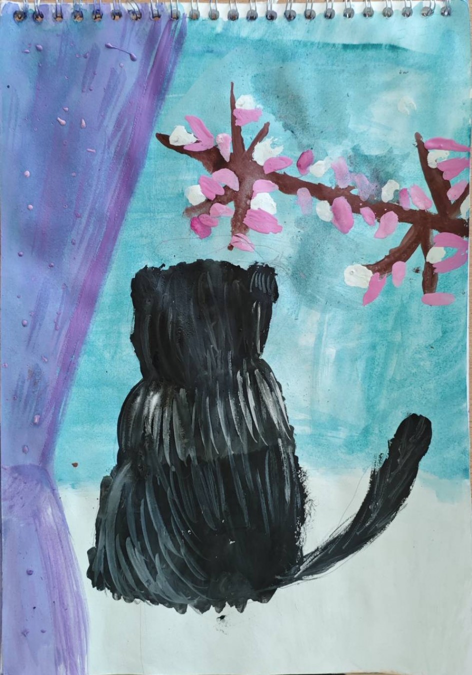 Сидит кошка на окошке