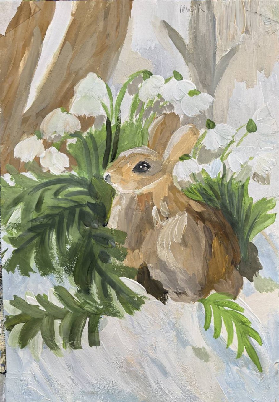 Зайчик в подснежниках