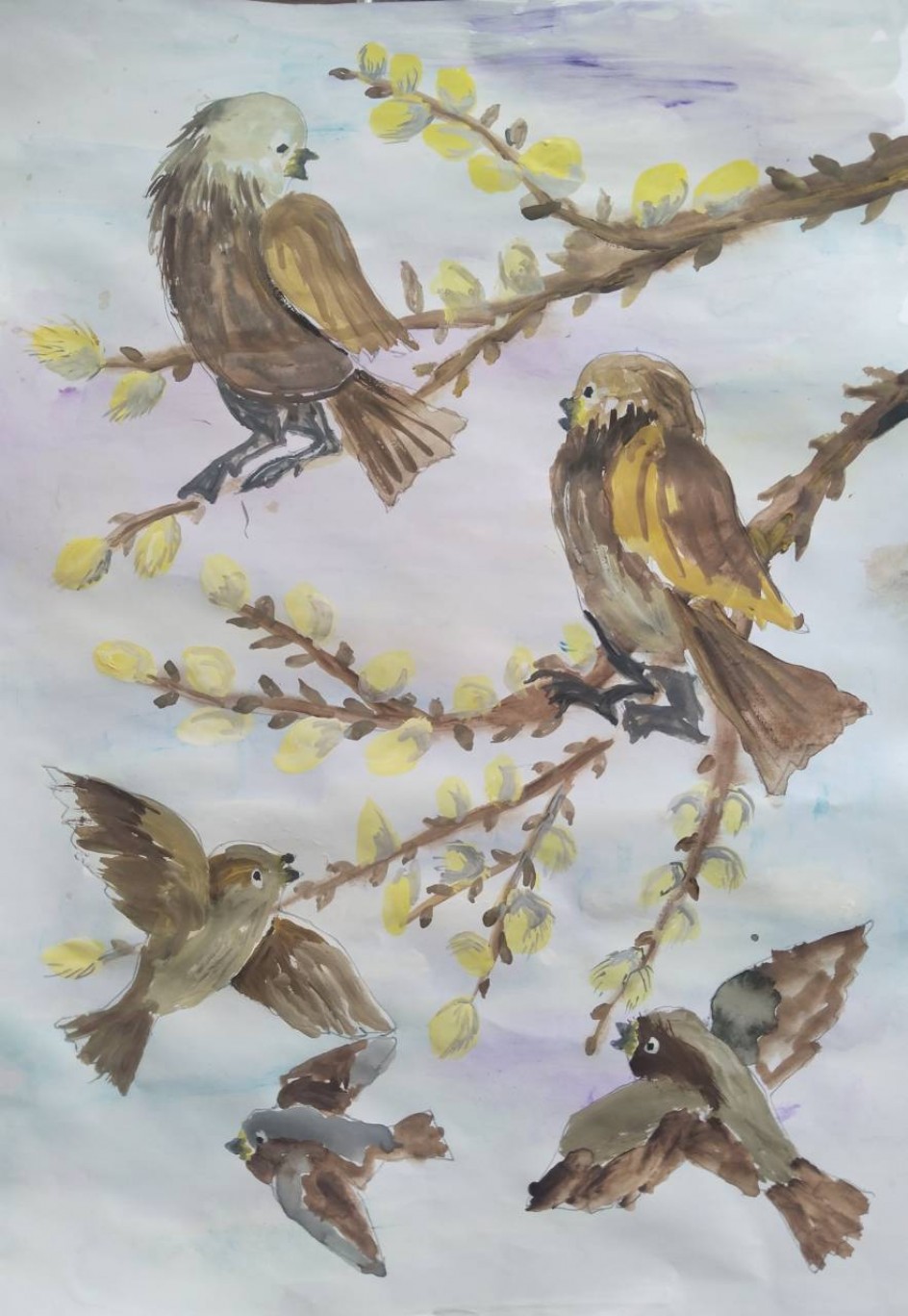 Шепот вербы и щебет воробьев