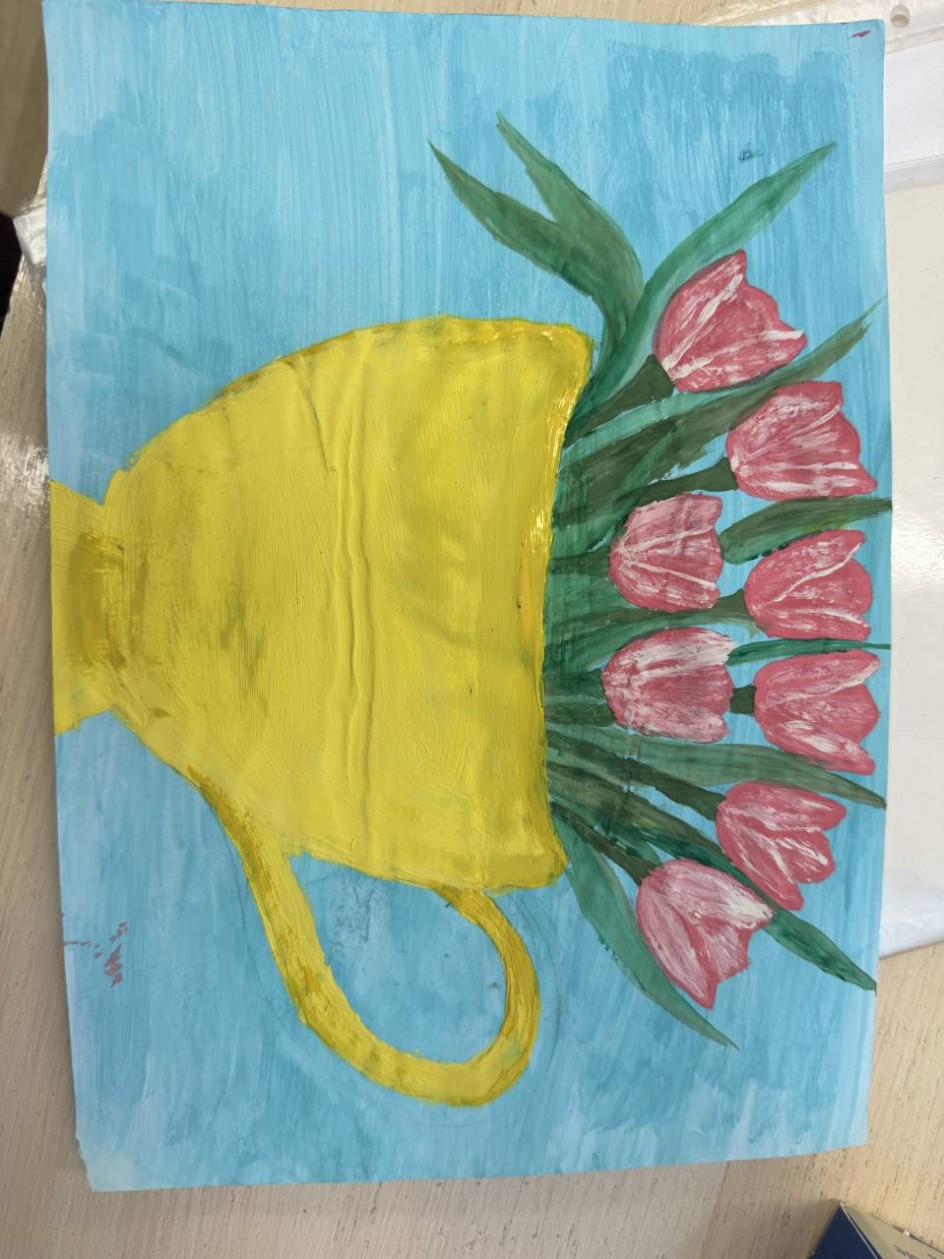 «Натюрморт: чашка с тюльпанами»