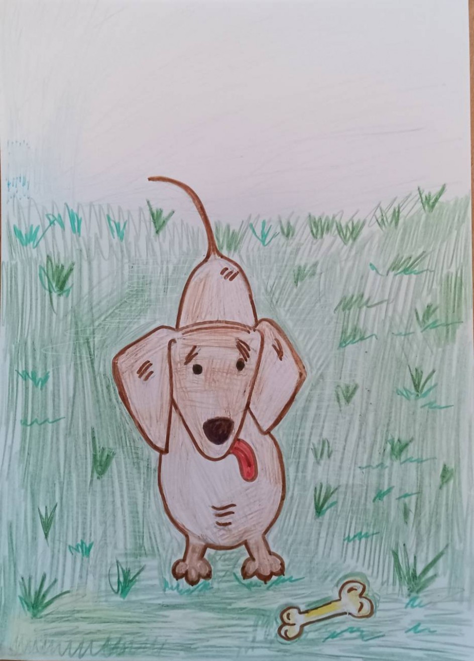 "Собачка играет с косточкой"