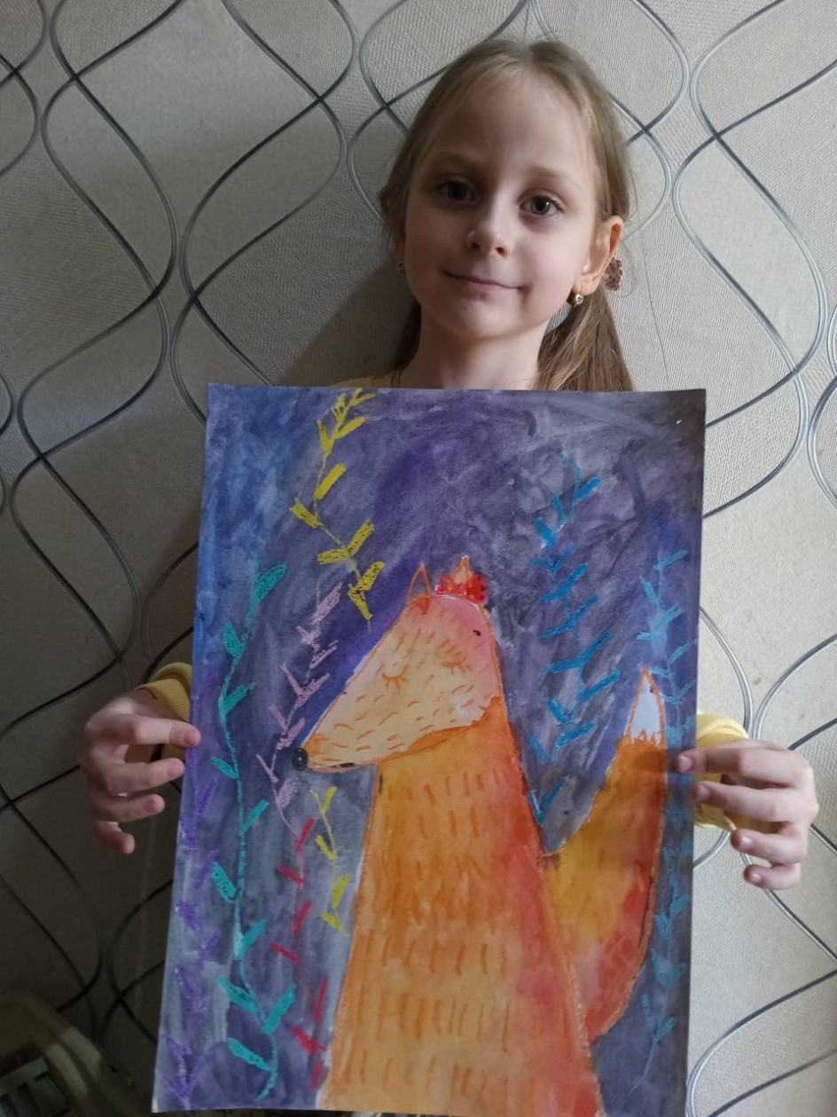 Лиса в ночном лесу