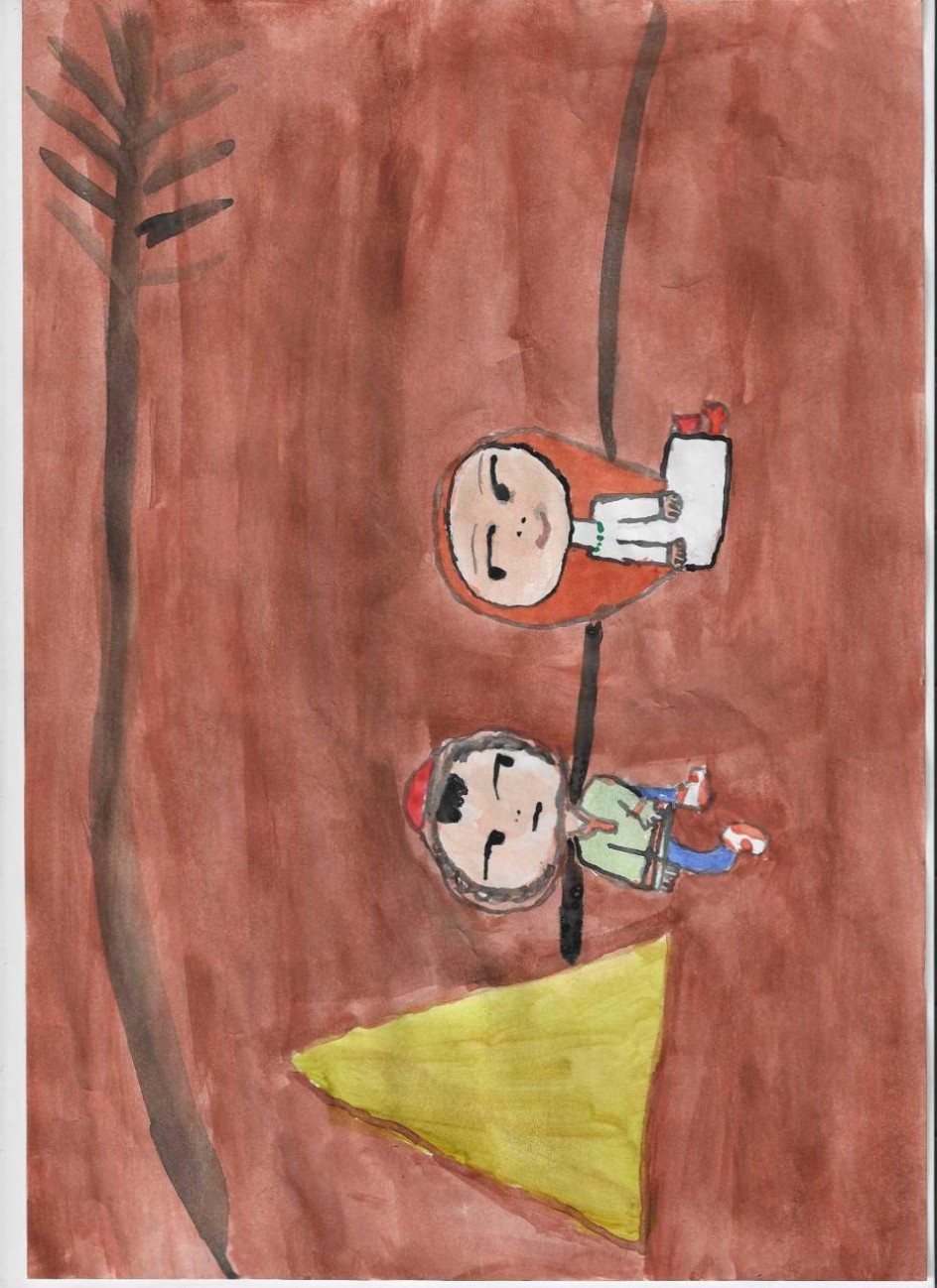 Рисунок к башкирской сказке "Птичья нога"