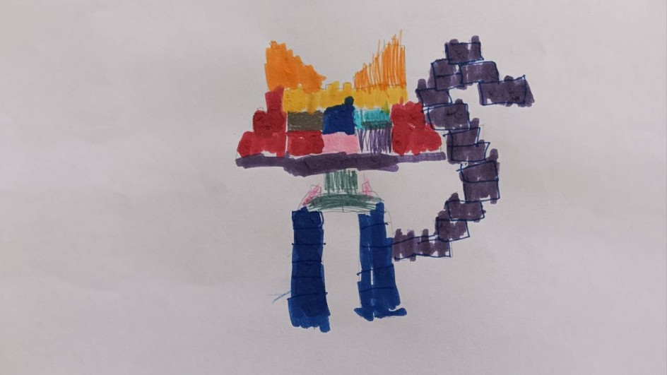 "Радужная кошка-лего"