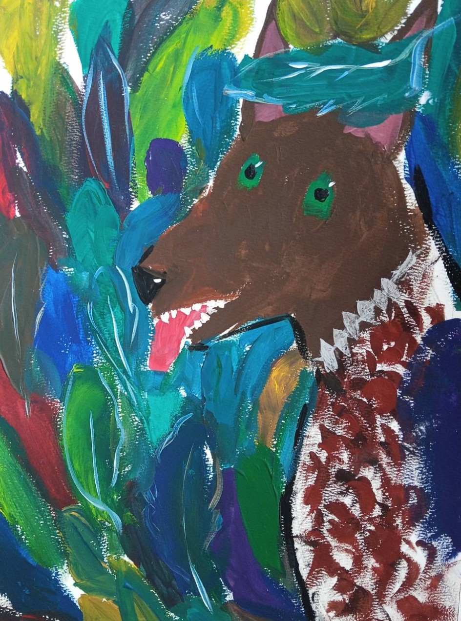 Пес в осеннем парке