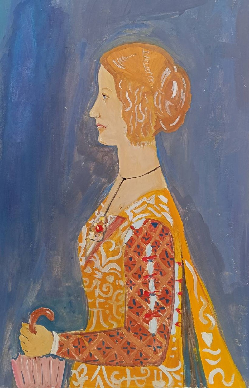 Подражая Гирландайо.  "Портрет Джованны Торнабуони Доменико"