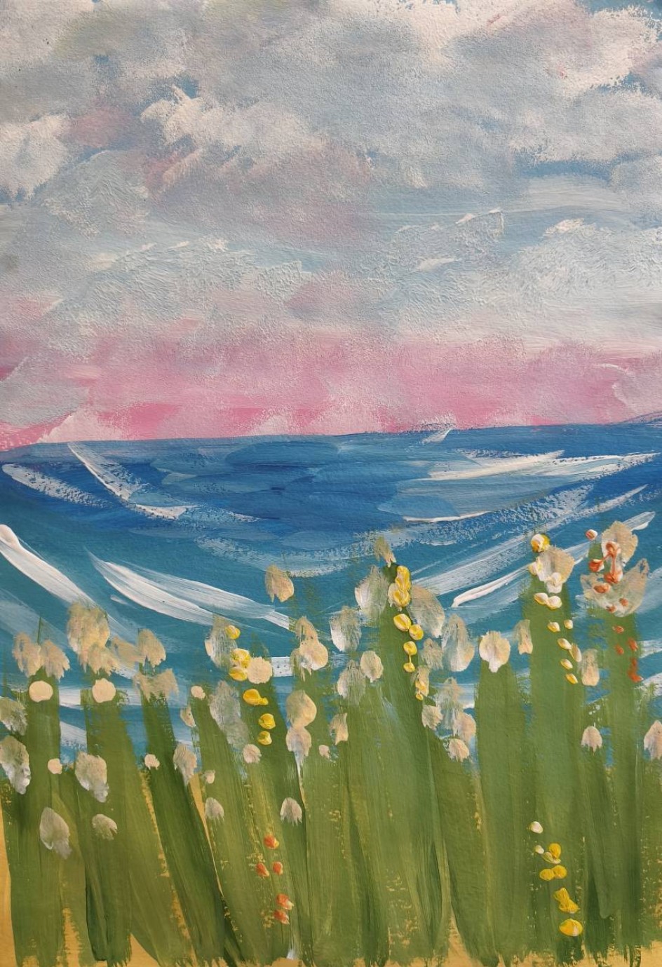 «Розовые лучи над волнами»