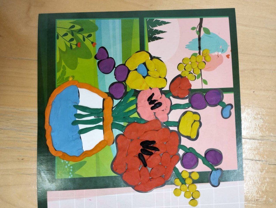 "Весна- красна".Пластилиновая аппликация.