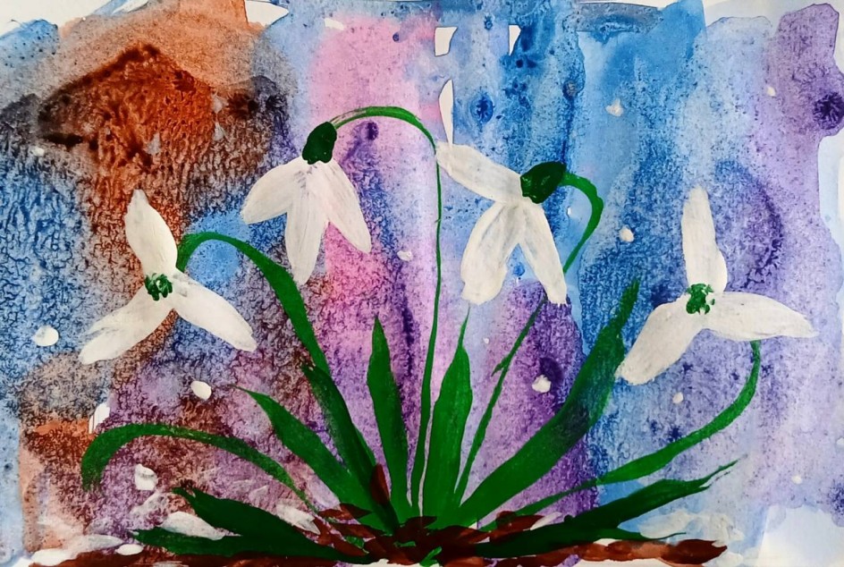 Подснежники на проталине