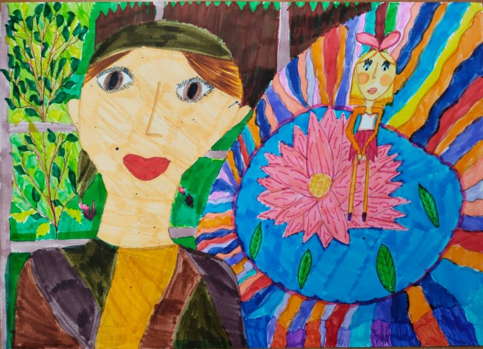 Дюймовочка на прогулке