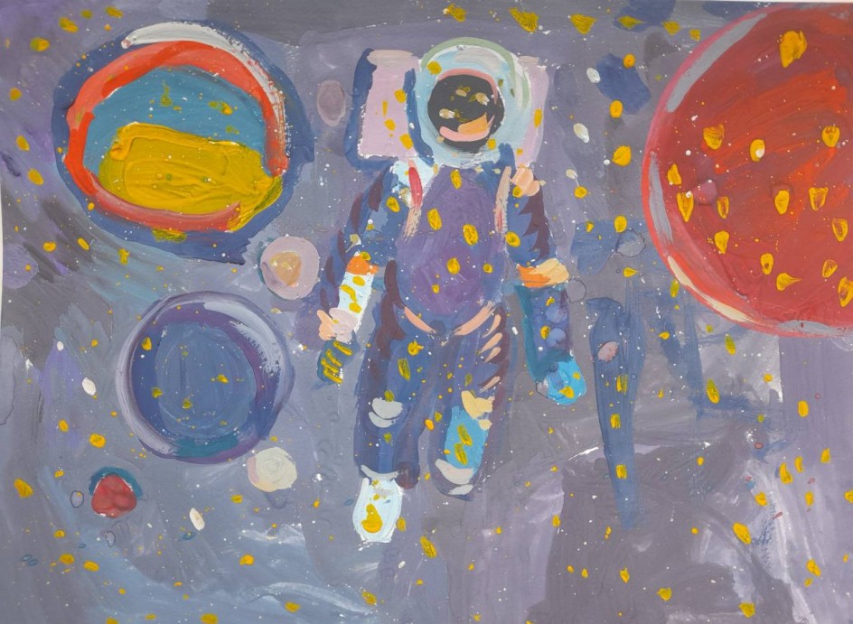 Космонавт в космосе