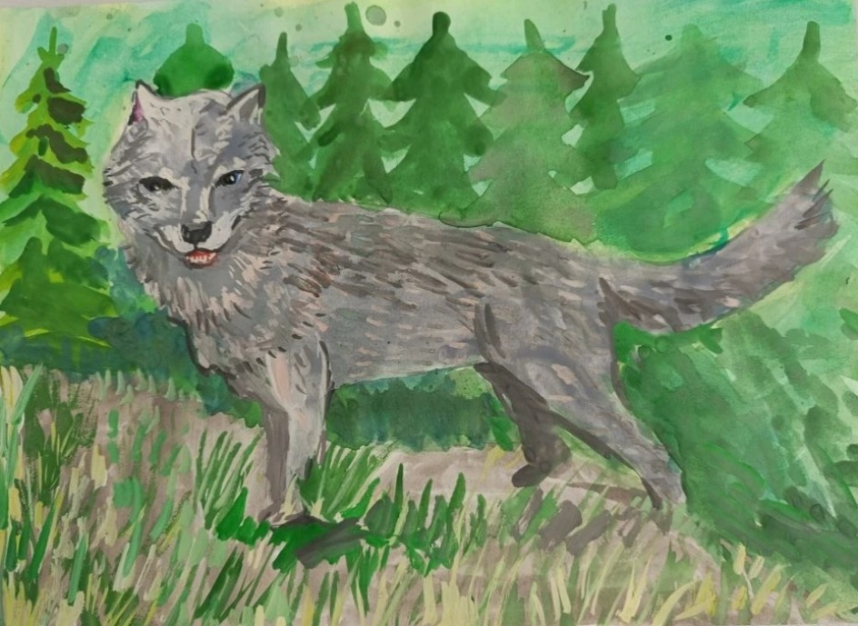 Волк в лесу