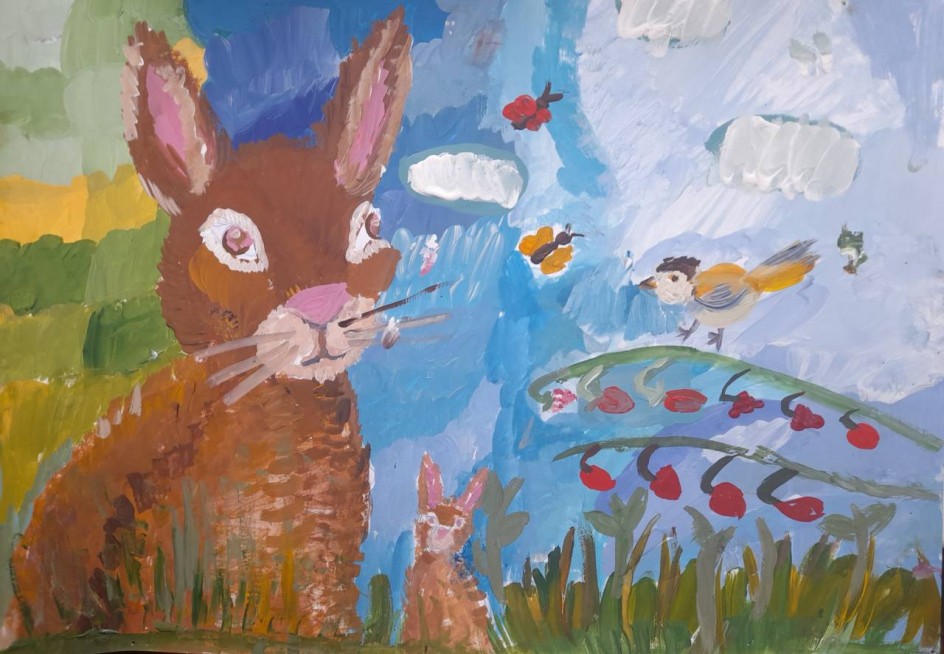 Зайчик и синичка