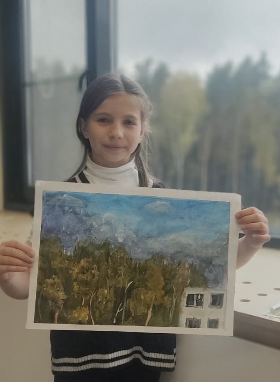 Вид на лес из окна школы