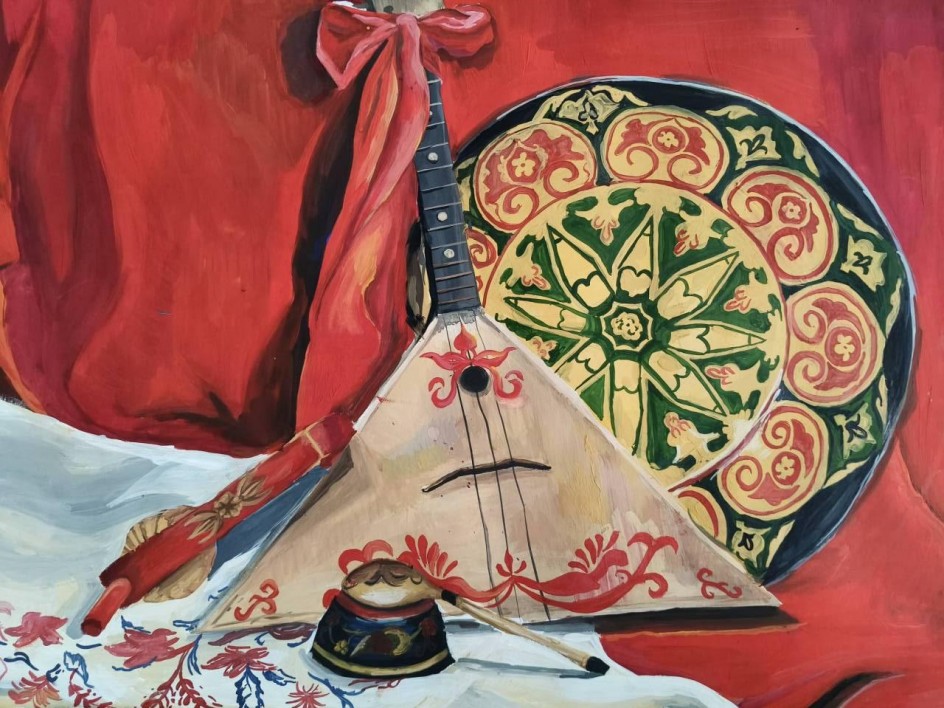Натюрморт с русскими народными инструментами
