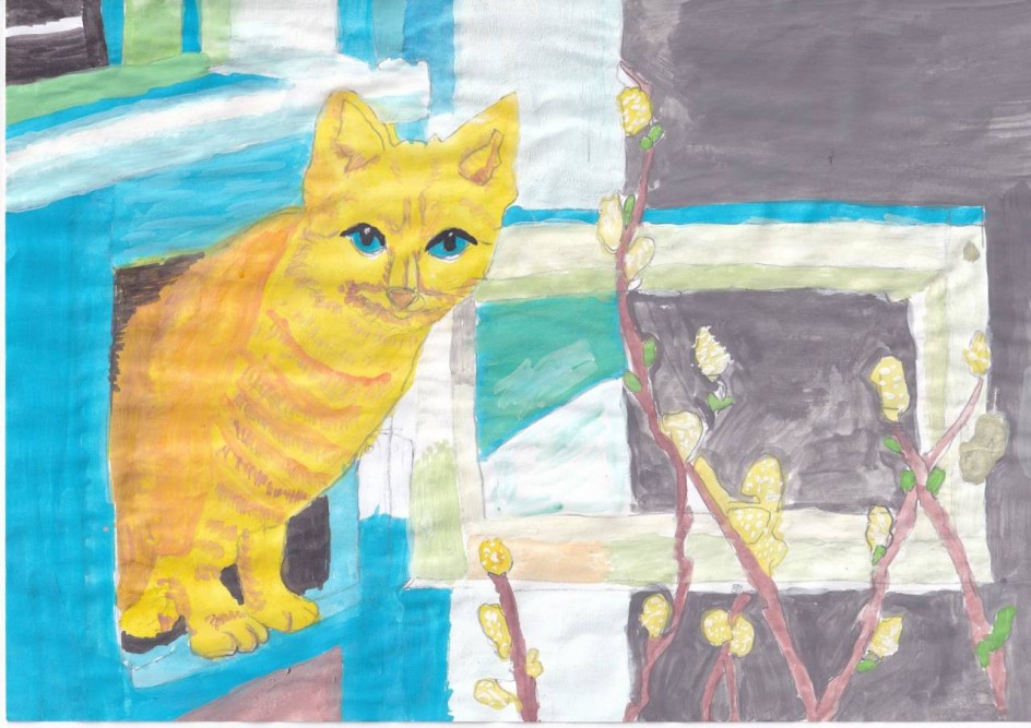 Кот рад весне