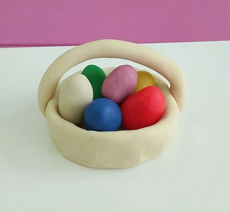 Корзинка с пасхальными яйцами
