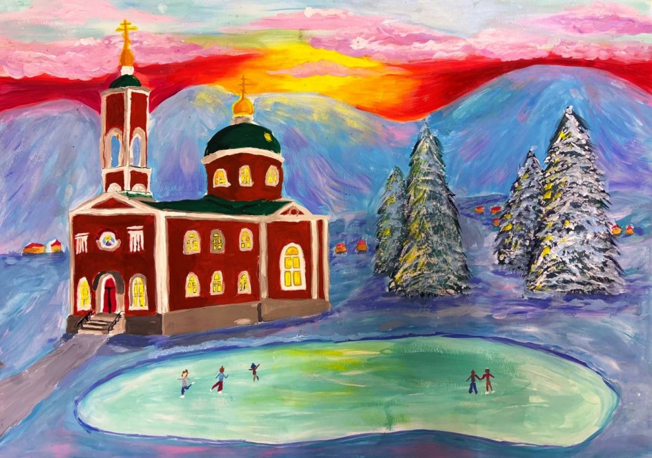 Храм в зимнем убранстве
