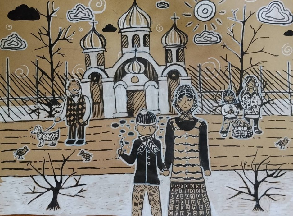 У храма в день праздника