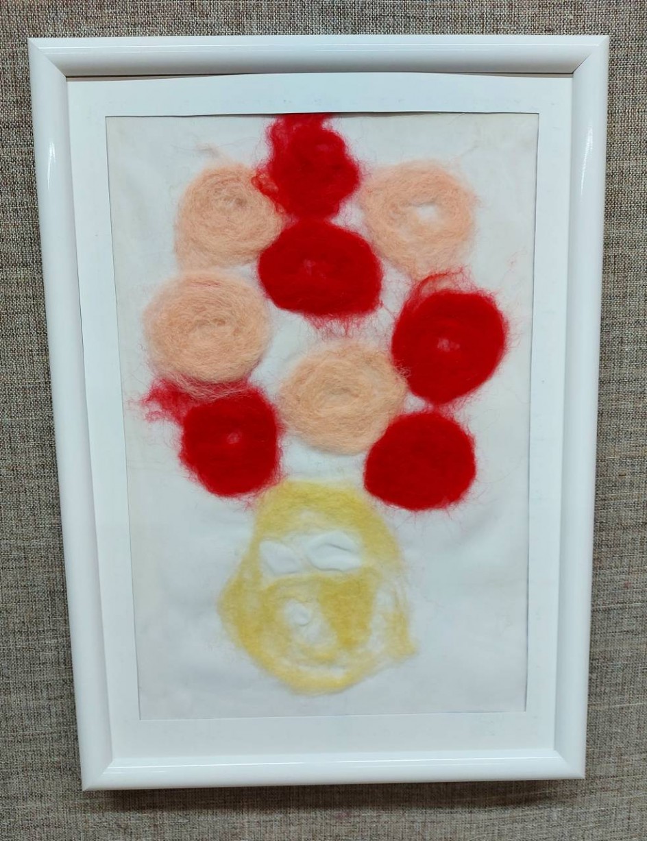 Картина "Букет роз в вазе"