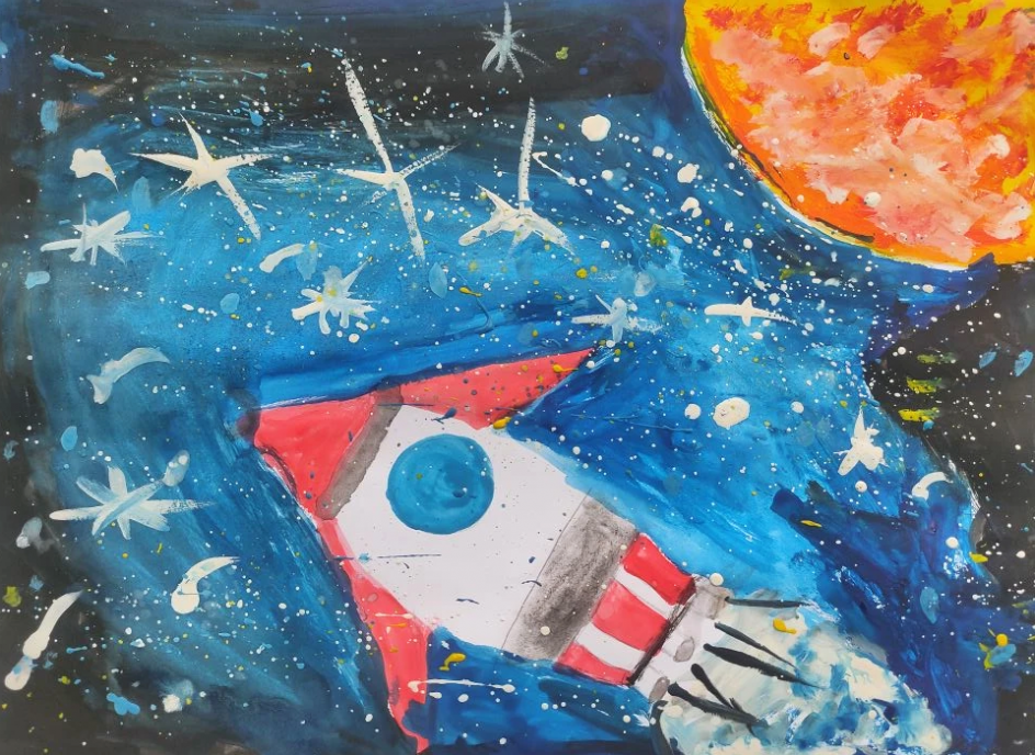 Ночь на небе темно-синем испекла румяный блин