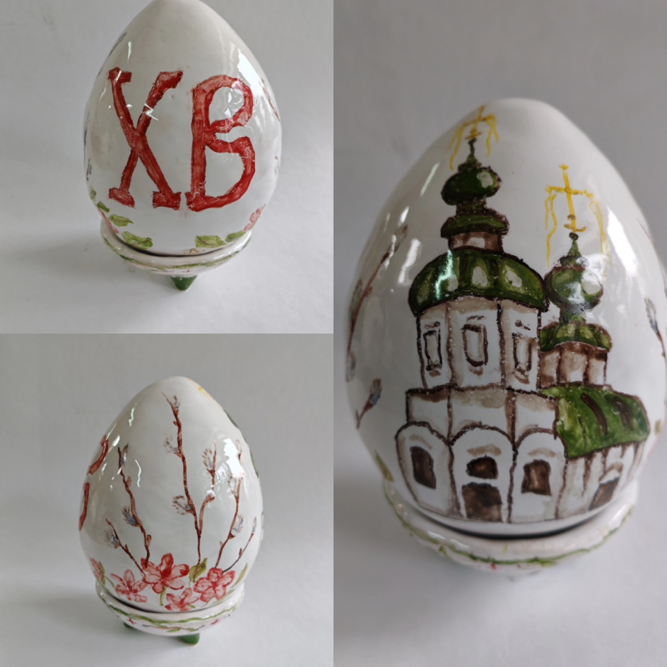 Пасхальное Яйцо "Православнй храм". Керамика