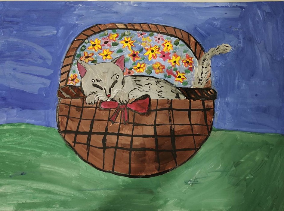 Котёнок в корзинке