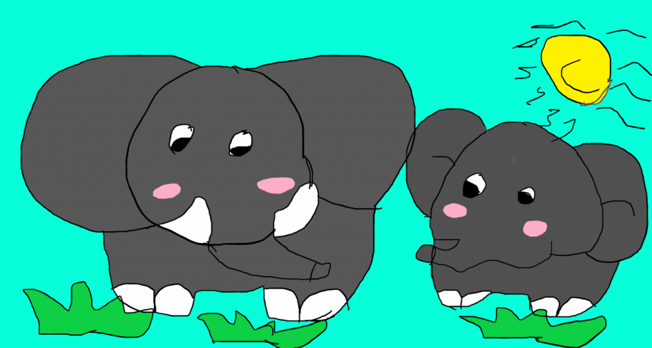 Слонёнок и его мама