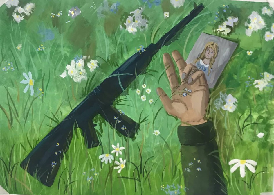 Незабудка. Гуашь.