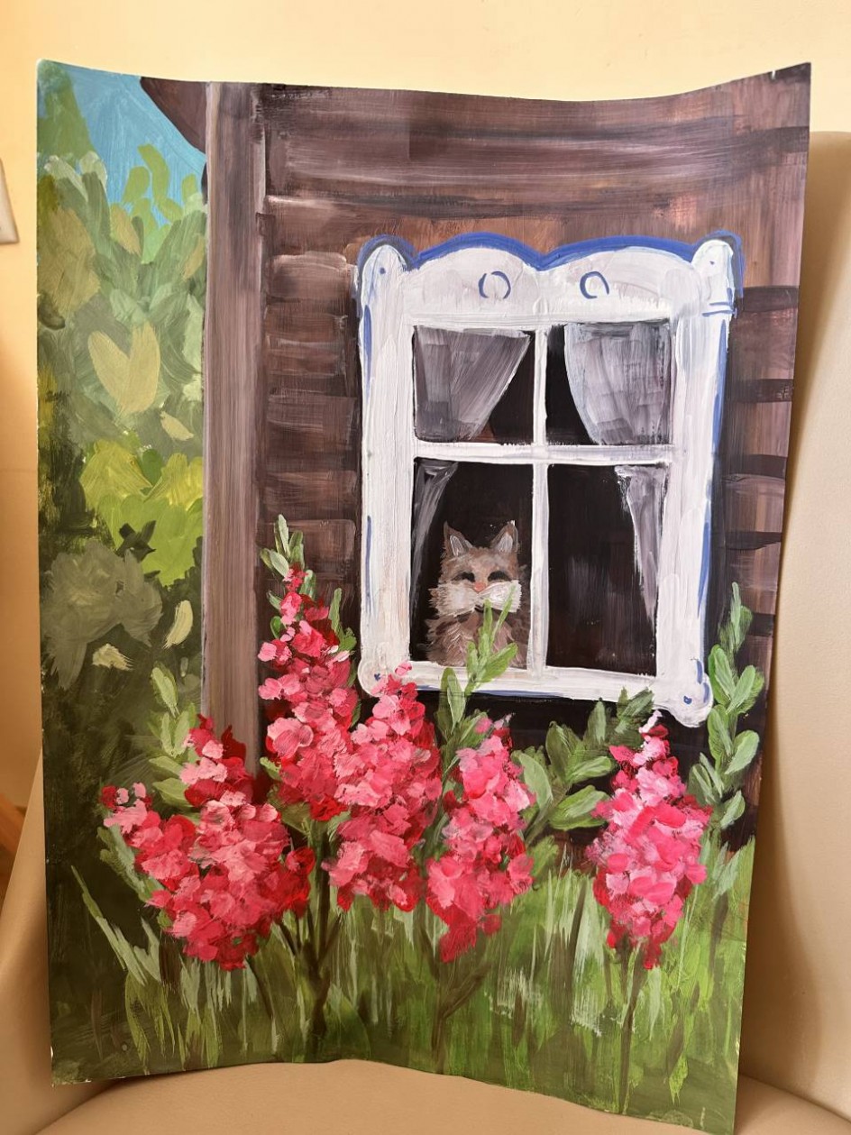 Кошачье утро в деревне