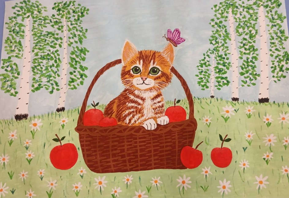 КОШЕЧКА В КОРЗИНКЕ