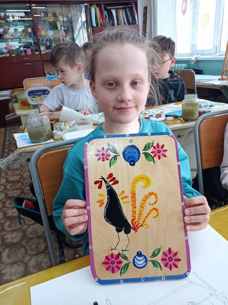 Разделочная доска "Городецкий петух"